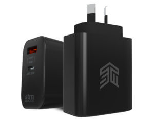 65W Dual Port Adapter Stack Black