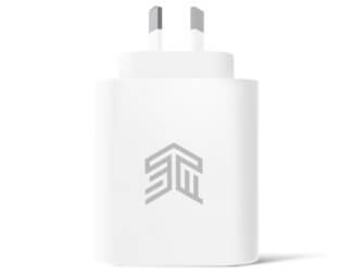 65W Dual Port Adapter Front White