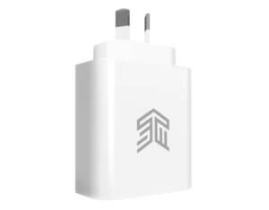 65W Dual Port Adapter Side White